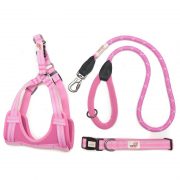Long Paws Comfort Collection - Pink Collar, Harness & Leash 110cm
